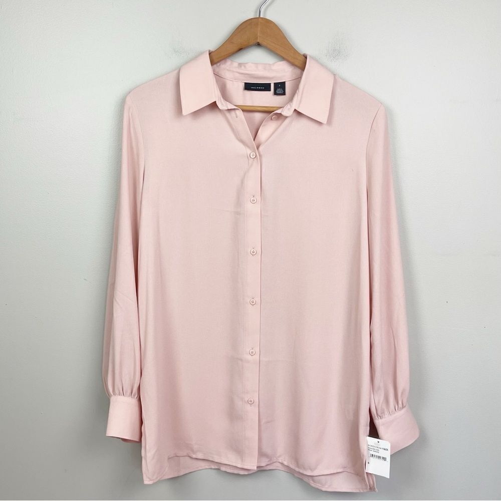 NWT Halogen Solid Button Down Blouse Small NWT - image 2